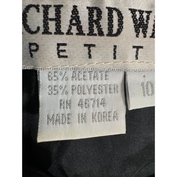 Richard Warren Petites Beaded Sleeve Long Black Dress 10P Black Acetate Blend - Picture 7 of 16